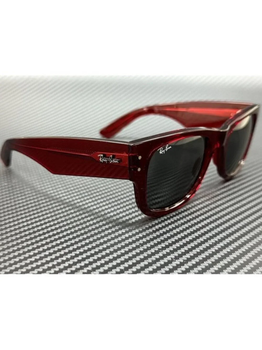 New Ray Ban Men Transparent Red Sunglasses 51-21-145